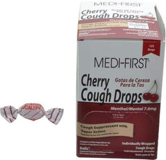 Medique - Cherry Flavor Medi-First Cough Drops Lozenges - Sore Throat Relief - Benchmark Tooling