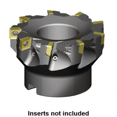 Kennametal - 2" Cut Diam, 3" Arbor Hole, 11mm Max Depth of Cut, 88.5° Indexable Chamfer & Angle Face Mill - 6 Inserts, SD_T43_PD_N__Z Insert, Right Hand Cut, 6 Flutes, Through Coolant, Series KSSZR - Benchmark Tooling