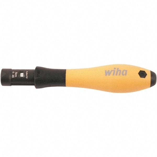 Wiha - 1 Piece, 0.04 to 0.46 N/m, Adjustable Torque Limiting Screwdriver - 4" OAL, 1/4" Drive - Benchmark Tooling