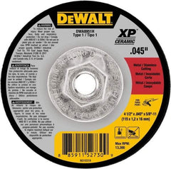 DeWALT - 4-1/2" Ceramic Cutoff Wheel - 0.045" Thick, 5/8-11 Arbor, 13,300 Max RPM, Use with Angle Grinders - Benchmark Tooling