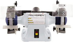 Palmgren - 6" Wheel Diam x 3/4" Wheel Width, 1/3 hp Grinder - 1/2" Arbor Hole Diam, 1 Phase, 3,450 Max RPM, 115/230 Volts - Benchmark Tooling