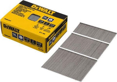 DeWALT - 16 Gauge 2-1/2" Long Finishing Nails for Power Nailers - Steel, Bright Finish, Smooth Shank, Angled Stick Collation, Round Head, Chisel Point - Benchmark Tooling