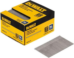 DeWALT - 16 Gauge 1-3/4" Long Finishing Nails for Power Nailers - Steel, Bright Finish, Smooth Shank, Angled Stick Collation, Round Head, Chisel Point - Benchmark Tooling