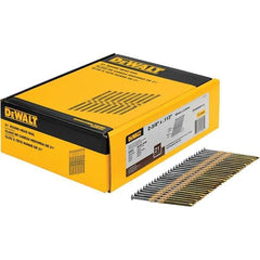 DeWALT - 12 Gauge 2.38" Long Framing Nails for Power Nailers - Steel, Bright Finish, Smooth Shank, Angled Stick Collation, Round Head - Benchmark Tooling