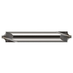 Corner Rounding End Mills - 0.0390″ Radius × 0.0460″ Pilot Diameter Carbide 5° Flare Corner Rounding End Mill DE, 2 Flutes - Exact Industrial Supply