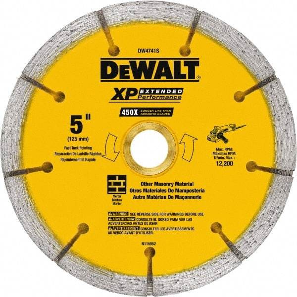 DeWALT - 5" Diam x 7/8" Hole x 1/4" Thick, I Hardness, Surface Grinding Wheel - Diamond, Type 1, Fine Grade - Benchmark Tooling