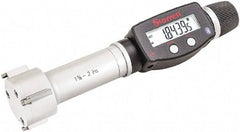 Starrett - 1-3/8" to 2", IP67, Carbide Face Electronic Inside Micrometer - 0.00005" Resolution, 0.00015" Accuracy, 3-1/16" Gage Depth - Benchmark Tooling