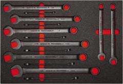 Proto - 14 Piece, 3/8" to 1-1/4", 12 Point Spline Combination Wrench Set - Inch Measurement Standard, Black Oxide Finish, Comes in Roll Pouch - Benchmark Tooling