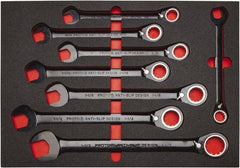 Proto - 20 Piece, 7/32" to 1-1/2", Spline Combination Wrench Set - Inch Measurement Standard, Black/Chrome Finish, Comes in Roll Pouch - Benchmark Tooling