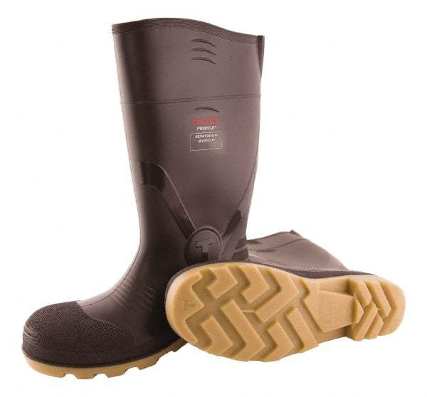 Tingley - Unisex Size 12 Medium Width Composite Knee Boot - Brown, Crepe, PVC Upper, PVC Outsole, 15" High, Pull-On - Benchmark Tooling