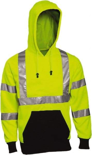 Tingley - Size M, Lime, High Visibility, Long Sleeve SweatPocket, - 36 to 38" Chest, 1 Pocket, Polyester - Benchmark Tooling