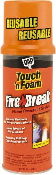 DAP - 12 oz Aerosol Orange Polyurethane Fire Barrier Foam - 10 to 25 min Tack Free Dry Time, 4 hr Full Cure Time - Benchmark Tooling