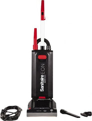 Sanitaire - Single Motor Quiet & Upright Vacuum Cleaner - 12" Cleaning Width, 10" Amps, Ergonomic Handle, Black - Benchmark Tooling