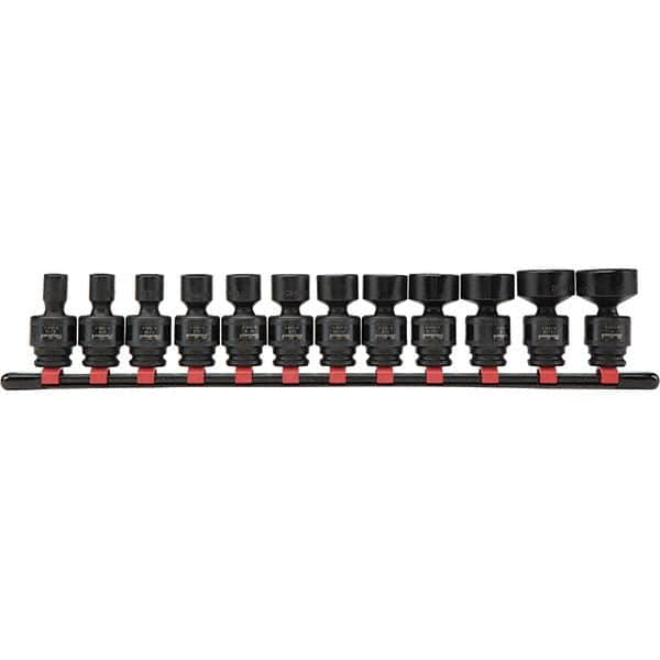 Blackhawk by Proto - 12 Piece 3/8" Drive Impact Socket Set - 6 Points, 5/16" to 1" Range, Inch Measurement Standard - Benchmark Tooling