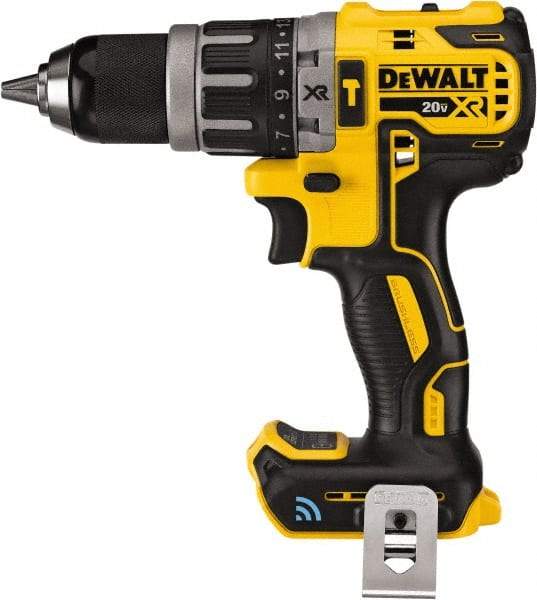 DeWALT - 20 Volt 1/2" Keyless Chuck Cordless Hammer Drill - 0 to 34,000 BPM, 0 to 2,000 RPM, Reversible - Benchmark Tooling