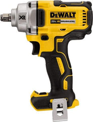 DeWALT - 1/2" Drive 20 Volt Mid-Handle Cordless Impact Wrench & Ratchet - 2,000 RPM, 0 to 3,100 BPM, 330 Ft/Lb Torque, Lithium-Ion Batteries Included - Benchmark Tooling