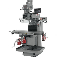 Jet - 54" Table Width x 12" Table Length, Variable Speed Pulley Control, 3 Phase Knee Milling Machine - NST40 Spindle Taper, 5 hp - Benchmark Tooling