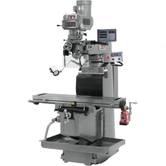 Jet - 54" Table Width x 12" Table Length, Variable Speed Pulley Control, 3 Phase Knee Milling Machine - R8 Spindle Taper, 5 hp - Benchmark Tooling