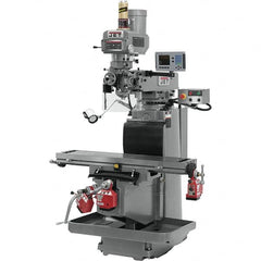 Jet - 54" Table Width x 12" Table Length, Variable Speed Pulley Control, 3 Phase Knee Milling Machine - R8 Spindle Taper, 5 hp - Benchmark Tooling