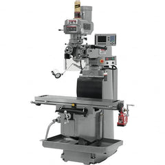 Jet - 54" Table Width x 12" Table Length, Variable Speed Pulley Control, 3 Phase Knee Milling Machine - R8 Spindle Taper, 5 hp - Benchmark Tooling