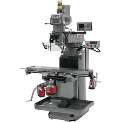 Jet - 54" Table Width x 12" Table Length, Variable Speed Pulley Control, 3 Phase Knee Milling Machine - NST40 Spindle Taper, 5 hp - Benchmark Tooling