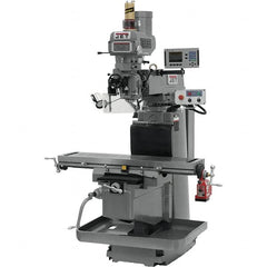 Jet - 54" Table Width x 12" Table Length, Variable Speed Pulley Control, 3 Phase Knee Milling Machine - NST40 Spindle Taper, 5 hp - Benchmark Tooling