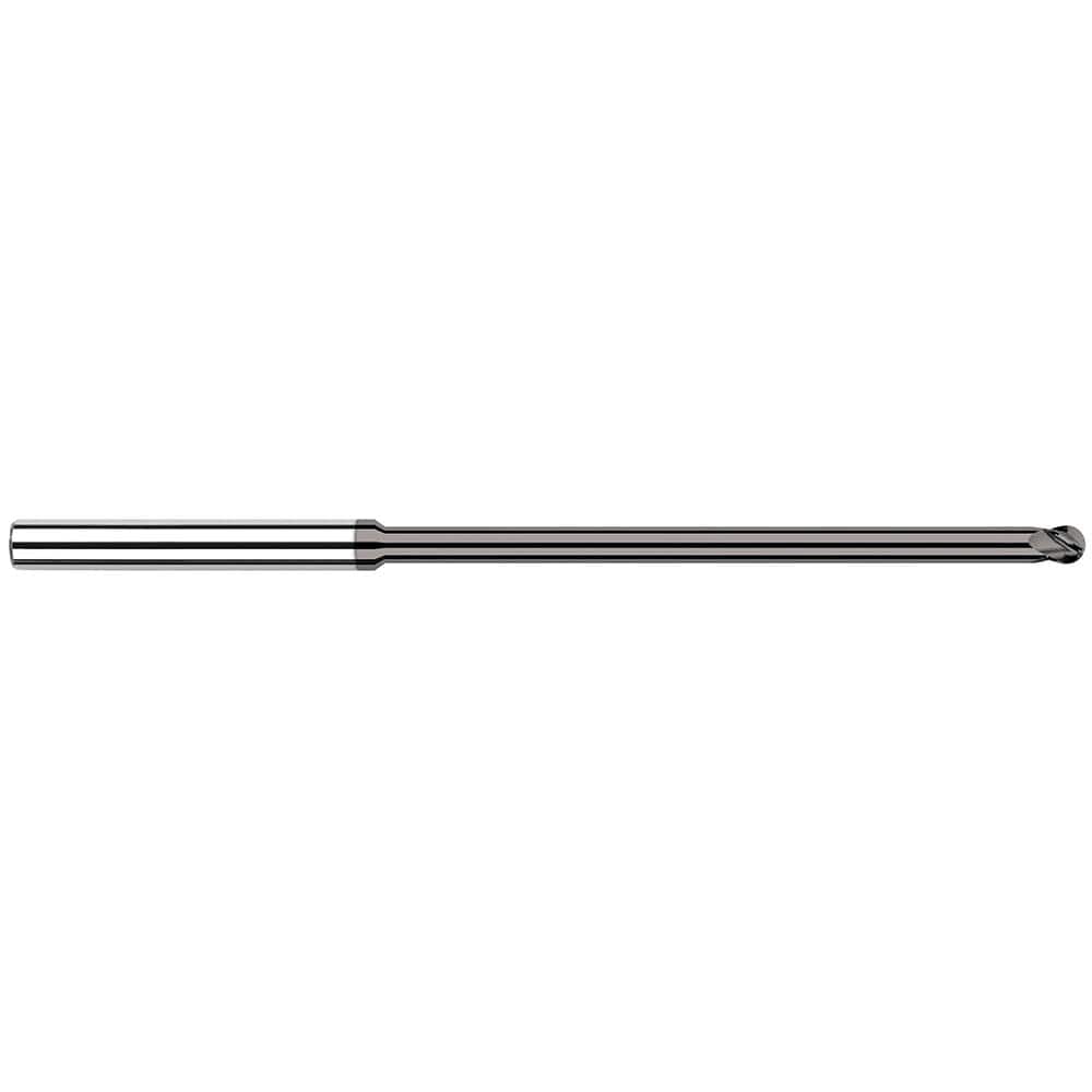 Harvey Tool - Ball End Mills; Mill Diameter (mm): 0.80 ; Mill Diameter (Inch): 1/32 ; Mill Diameter (Decimal Inch): 0.0310 ; Number of Flutes: 4 ; Length of Cut (mm): 1.2000 ; Length of Cut (Inch): 3/64 - Exact Industrial Supply