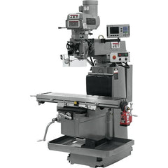 Jet - 54" Table Width x 12" Table Length, Electronic Variable Speed Control, 3 Phase Knee Milling Machine - NST40 Spindle Taper, 5 hp - Benchmark Tooling