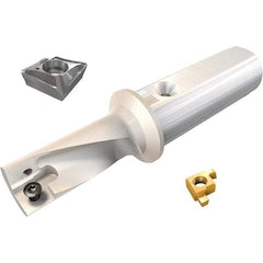 Iscar - 1.26" Max Diam, 2.25xD, 2.84" Max Drill Depth, 1-1/2" Shank Diam, 6.3" OAL, Replaceable Tip Drill - XCMT-MF, XCMT-MG Insert, DRG-MF Toolholder, Series DRG-MF - Benchmark Tooling