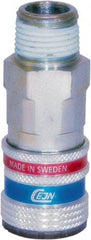 CEJN - 1/2 Male NPT ARO Pneumatic Hose Safety Coupler - Steel/Brass, 1/4" Body Diam - Benchmark Tooling