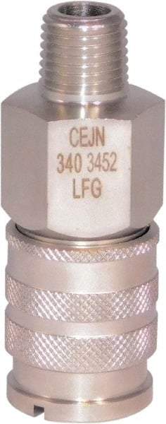 CEJN - 1/4 Male NPT Industrial Pneumatic Hose Coupler - Stainless Steel, 1/4" Body Diam - Benchmark Tooling