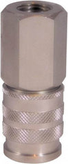 CEJN - 1/4 Female NPT Industrial Pneumatic Hose Coupler - Stainless Steel, 1/4" Body Diam - Benchmark Tooling