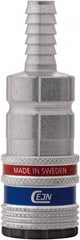 CEJN - Hose Barb ARO Pneumatic Hose Safety Coupler - Steel Zinc Plated, 1/4" Body Diam, 3/8" Hose ID - Benchmark Tooling