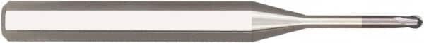 Niagara Cutter - 1.5mm Diam, 1.5mm LOC, 2 Flute Solid Carbide Ball End Mill - AlTiN Finish, Single End, 60mm OAL, 6mm Shank Diam, Spiral Flute - Benchmark Tooling