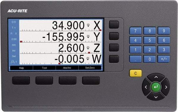 Acu-Rite - 2 Axis, 12" X-Axis Travel, 40" Y-Axis Travel, Milling DRO System - 5µm Resolution, 5µm Accuracy, LCD Color Display - Benchmark Tooling