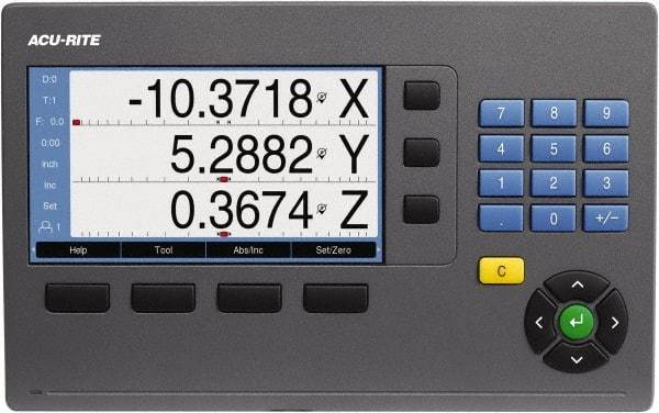 Acu-Rite - 2 Axis, 10" X-Axis Travel, 40" Y-Axis Travel, Lathe DRO System - 5µm Resolution, 5µm Accuracy, LCD Color Display - Benchmark Tooling