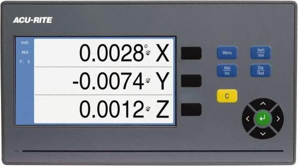 Acu-Rite - 3 Axis, 32" X-Axis Travel, 13" Y-Axis Travel, 4" Z-Axis Travel, Milling DRO System - 5µm Resolution, 5µm Accuracy, LCD Color Display - Benchmark Tooling