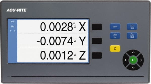 Milling DRO System: 3 Axis, 8″ X-Axis Travel, 18″ Y-Axis Travel 5  µm Resolution, Color LCD Display