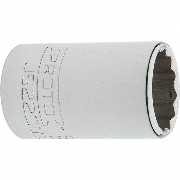 Proto - 3/8" Drive, Intermediate Hand Socket - 12 Points, 1-25/32" OAL, Steel, Full Polish Finish - Benchmark Tooling