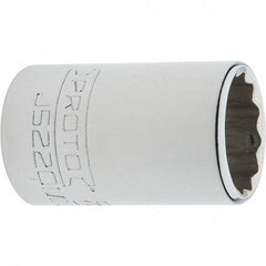 Proto - 3/8" Drive, Intermediate Hand Socket - 12 Points, 1-25/32" OAL, Steel, Full Polish Finish - Benchmark Tooling