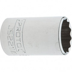Proto - 3/8" Drive, Intermediate Hand Socket - 12 Points, 1-25/32" OAL, Steel, Full Polish Finish - Benchmark Tooling