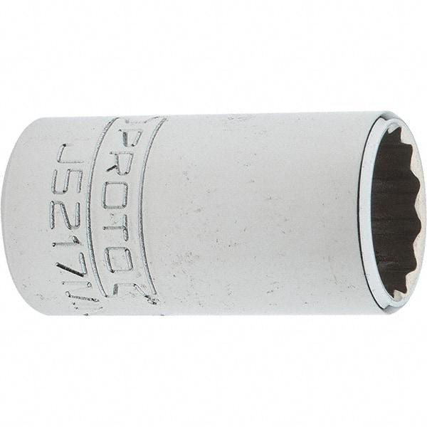 Proto - 3/8" Drive, Intermediate Hand Socket - 12 Points, 1-25/32" OAL, Steel, Full Polish Finish - Benchmark Tooling