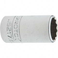 Proto - 3/8" Drive, Intermediate Hand Socket - 12 Points, 1-25/32" OAL, Steel, Full Polish Finish - Benchmark Tooling