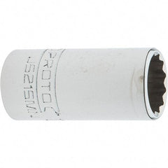 Proto - 3/8" Drive, Intermediate Hand Socket - 12 Points, 1-25/32" OAL, Steel, Full Polish Finish - Benchmark Tooling