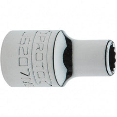 Proto - 3/8" Drive, Intermediate Hand Socket - 12 Points, 1-17/64" OAL, Steel, Full Polish Finish - Benchmark Tooling