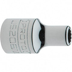 Proto - 3/8" Drive, Intermediate Hand Socket - 12 Points, 1-17/64" OAL, Steel, Full Polish Finish - Benchmark Tooling