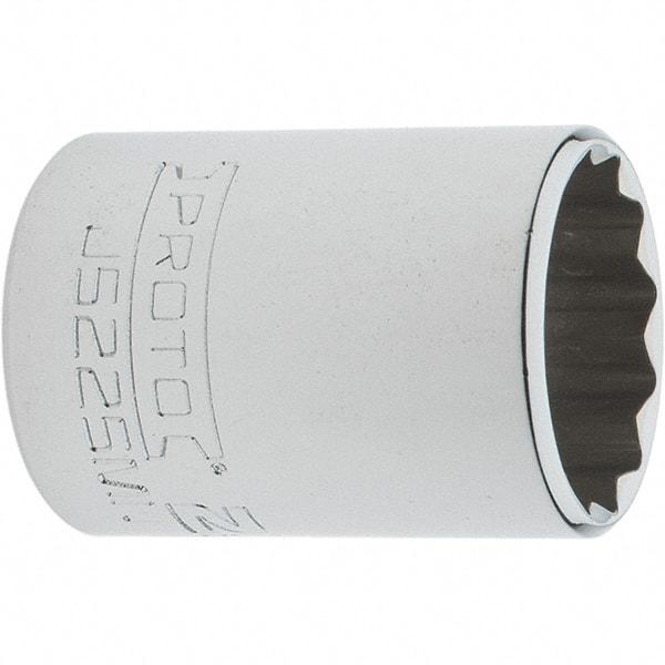 Proto - 3/8" Drive, Intermediate Hand Socket - 12 Points, 1-25/32" OAL, Steel, Full Polish Finish - Benchmark Tooling