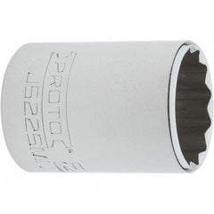 Proto - 3/8" Drive, Intermediate Hand Socket - 12 Points, 1-25/32" OAL, Steel, Full Polish Finish - Benchmark Tooling