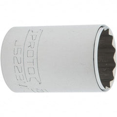 Proto - 3/8" Drive, Intermediate Hand Socket - 12 Points, 1-25/32" OAL, Steel, Full Polish Finish - Benchmark Tooling