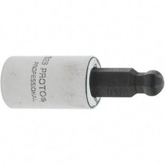 Proto - 1/4" Drive, 7/32" Hex Bit Socket - 1-1/2" OAL, 1.047" Bit Length, Ball End - Benchmark Tooling
